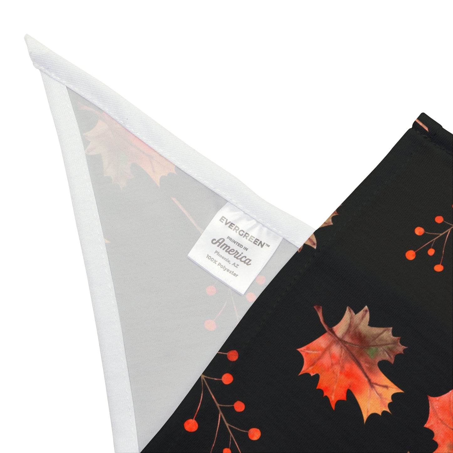 Pet Bandana - (Black with Pink Leaves)