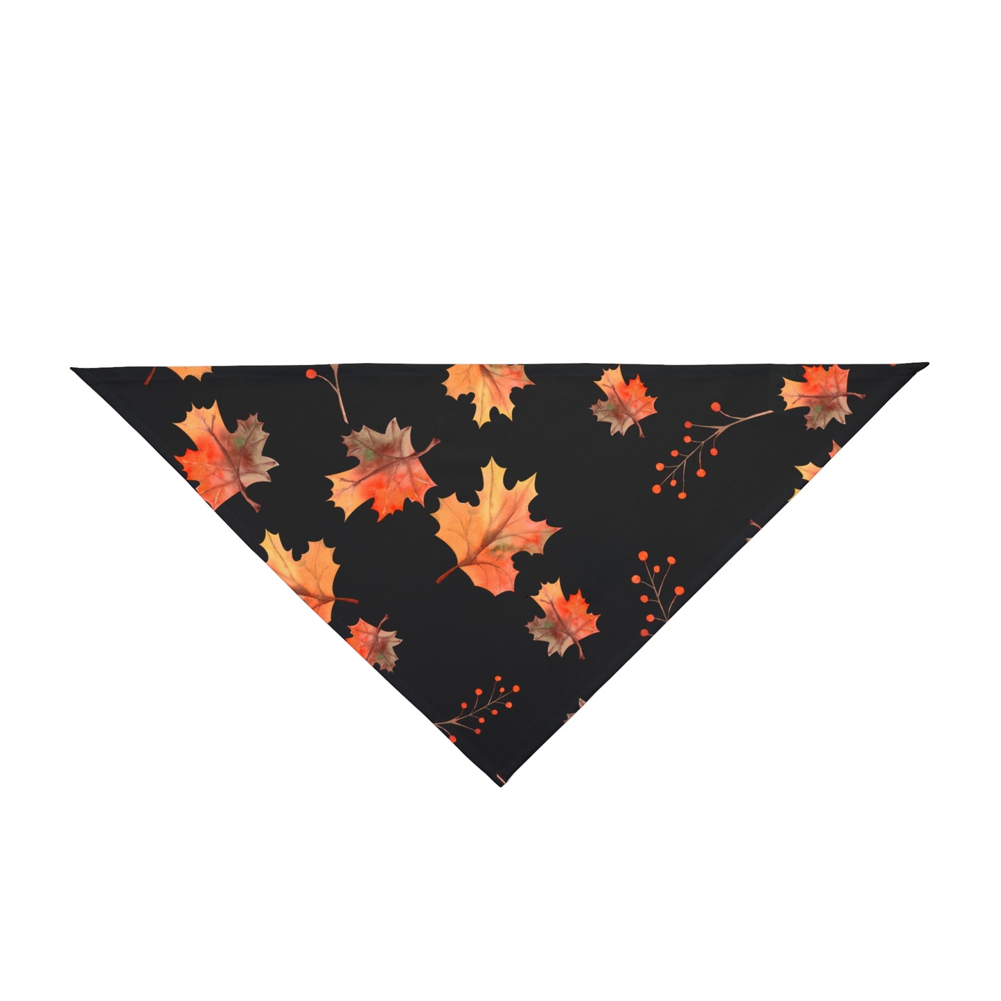Pet Bandana - (Black with Pink Leaves)