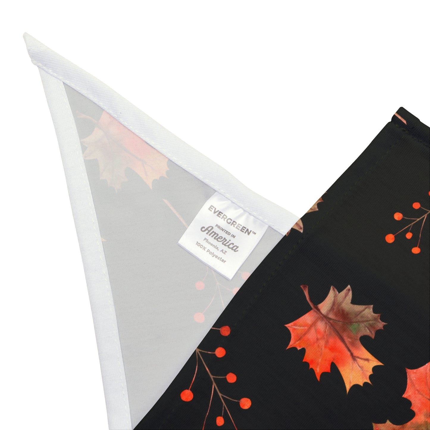 Pet Bandana - (Black with Pink Leaves)