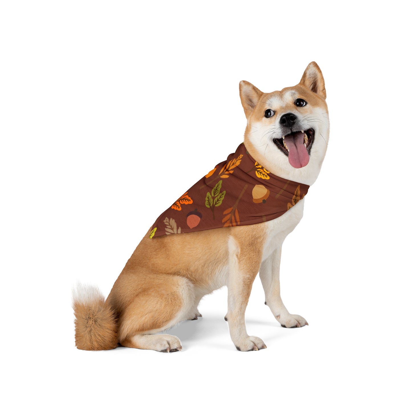 Pet Bandana - (Burgundy with Green Leaf)