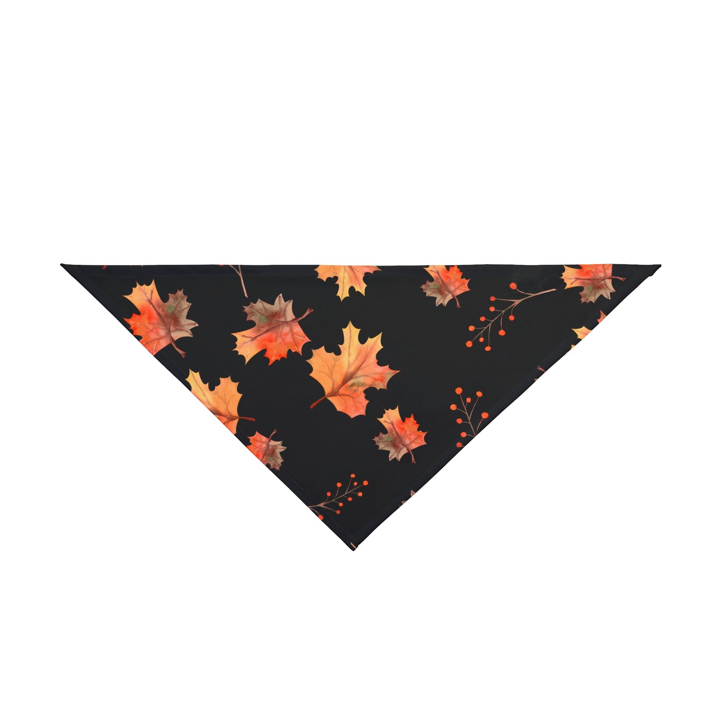 Pet Bandana - (Black with Pink Leaves)