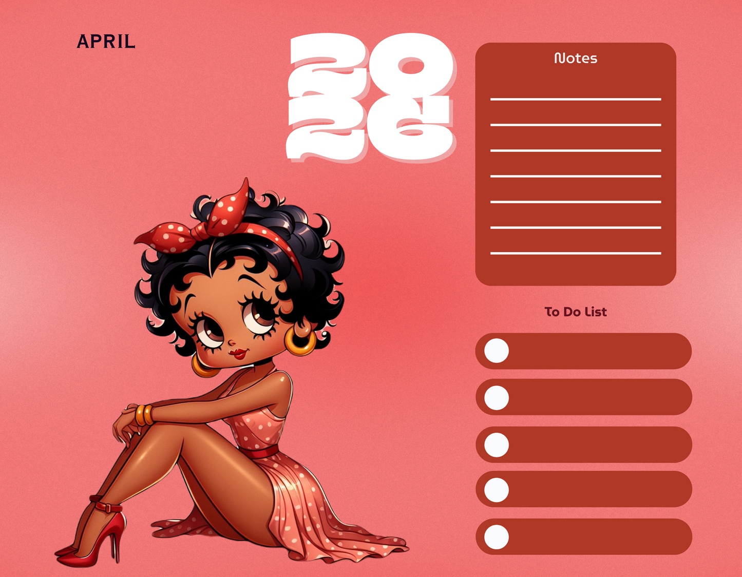 2026 Calendars - Brown Sugar Boop