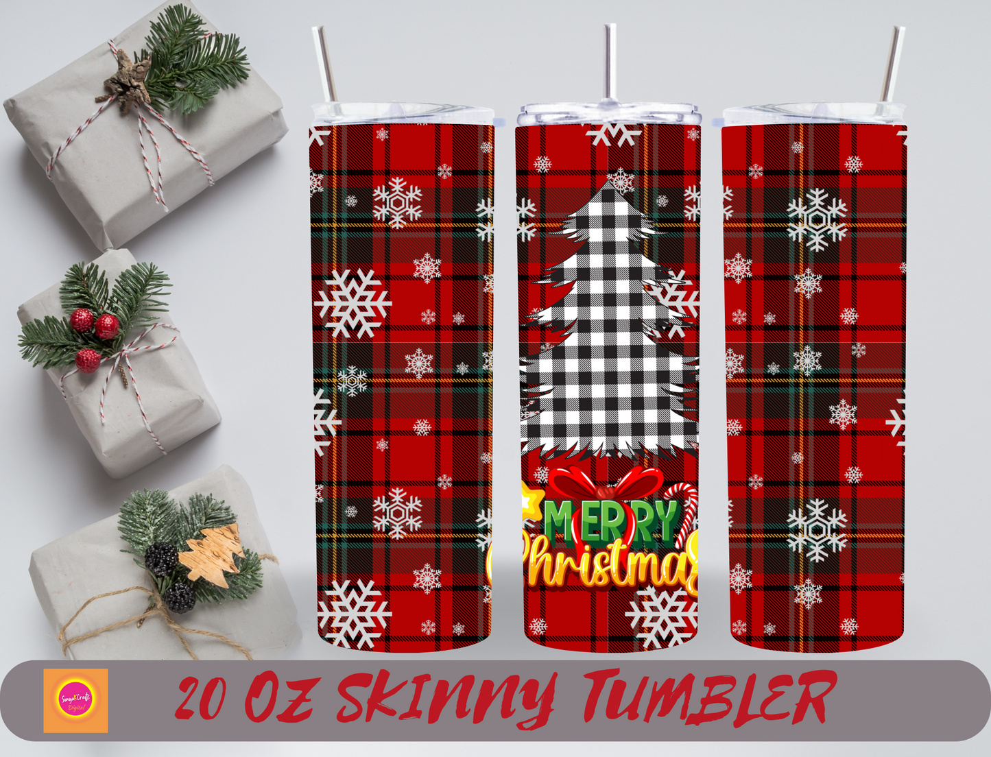 Festive Christmas 20 oz Tumblers