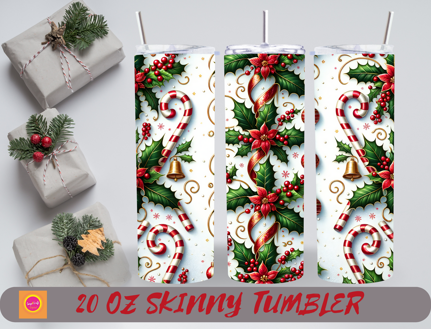 Festive Christmas 20 oz Tumblers