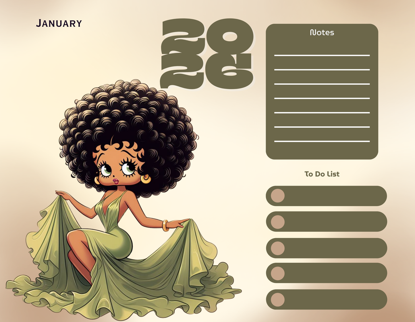 2026 Calendars - Brown Sugar Boop