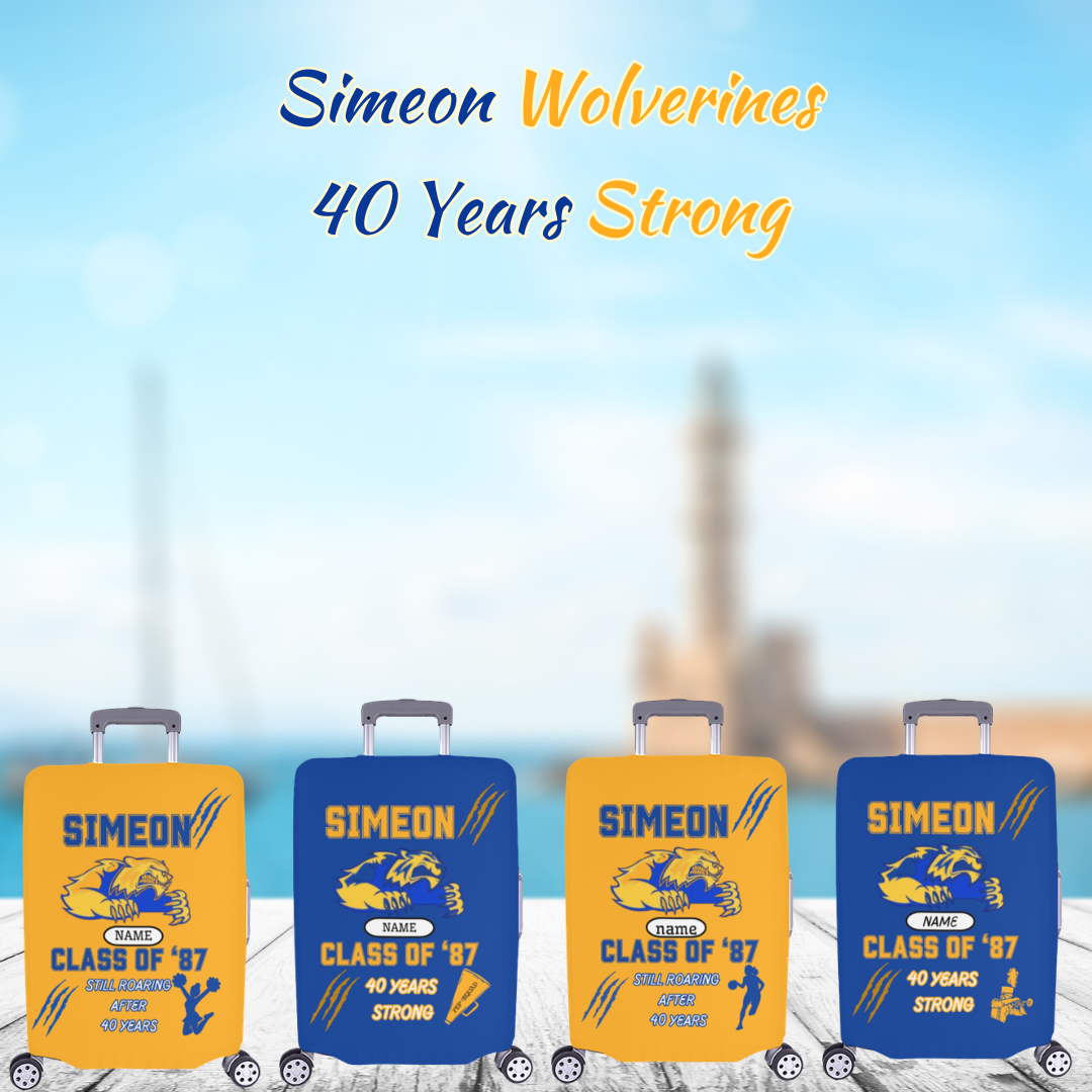 Simeon Wolverines 40th Reunion Luggage Covers – Blue