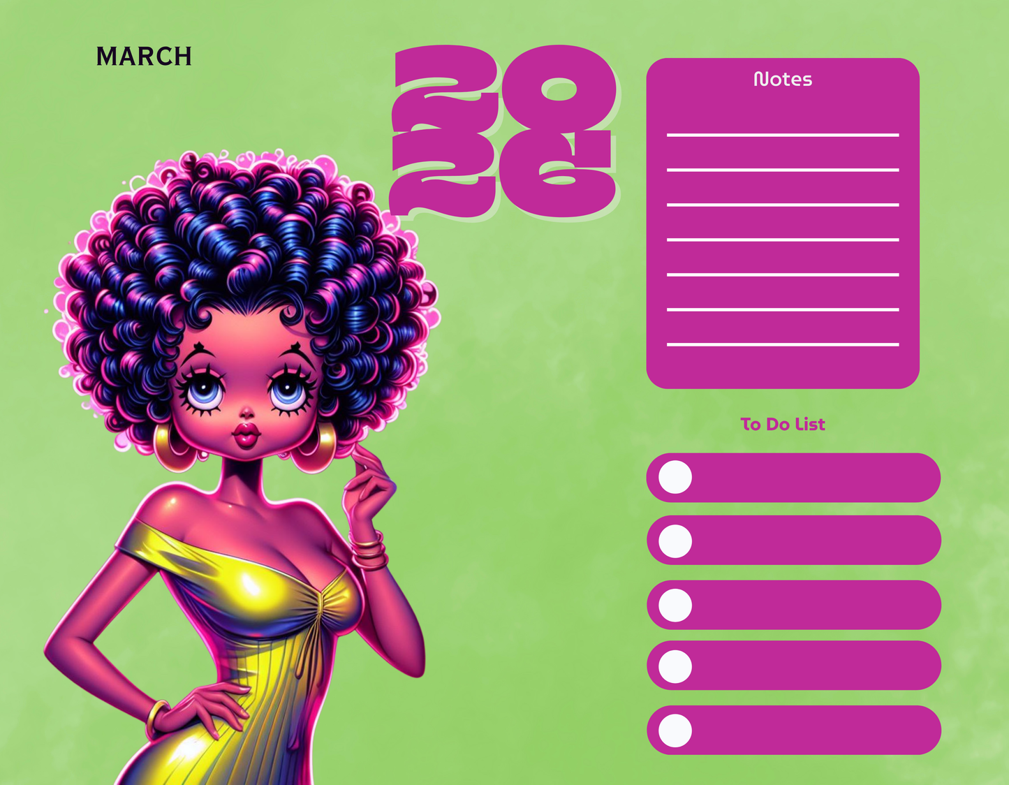 2026 Calendars - Brown Sugar Boop