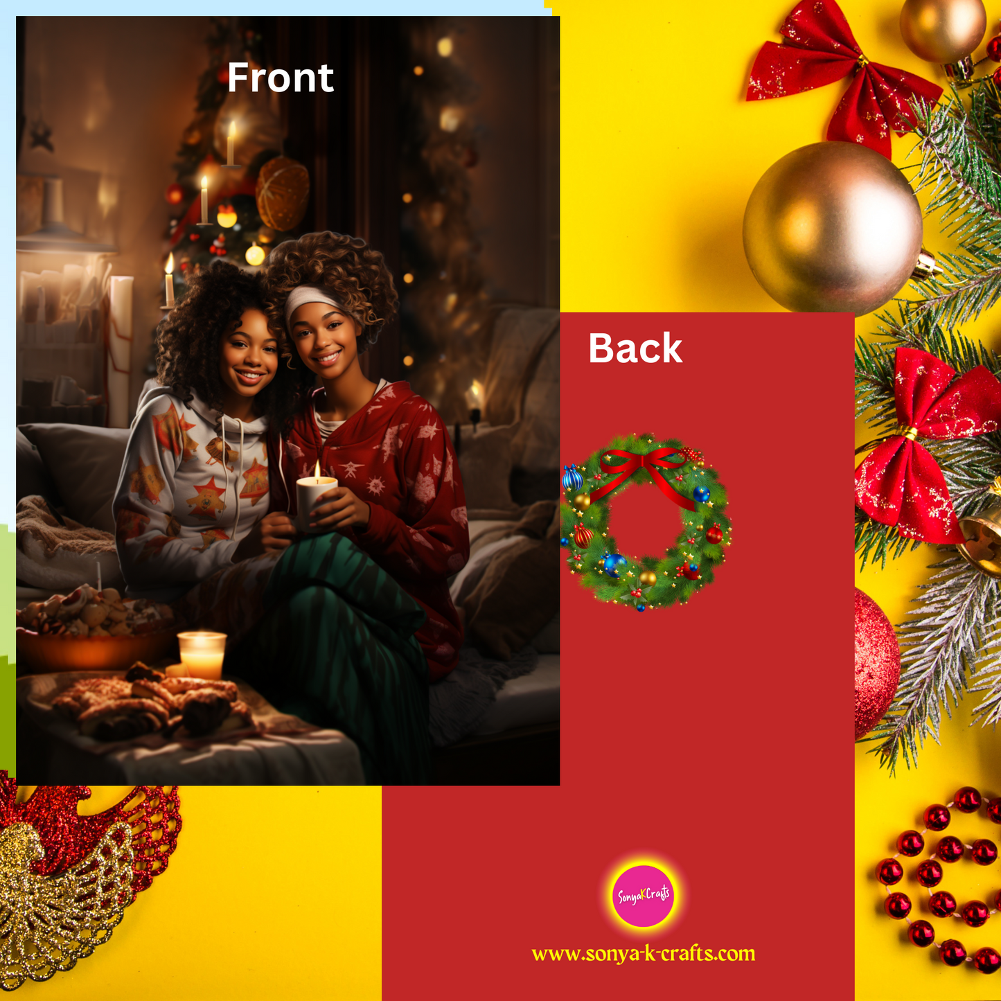 2023 Holiday Card - Mom and Daughter (Portrait Size) (Quantity - 25)