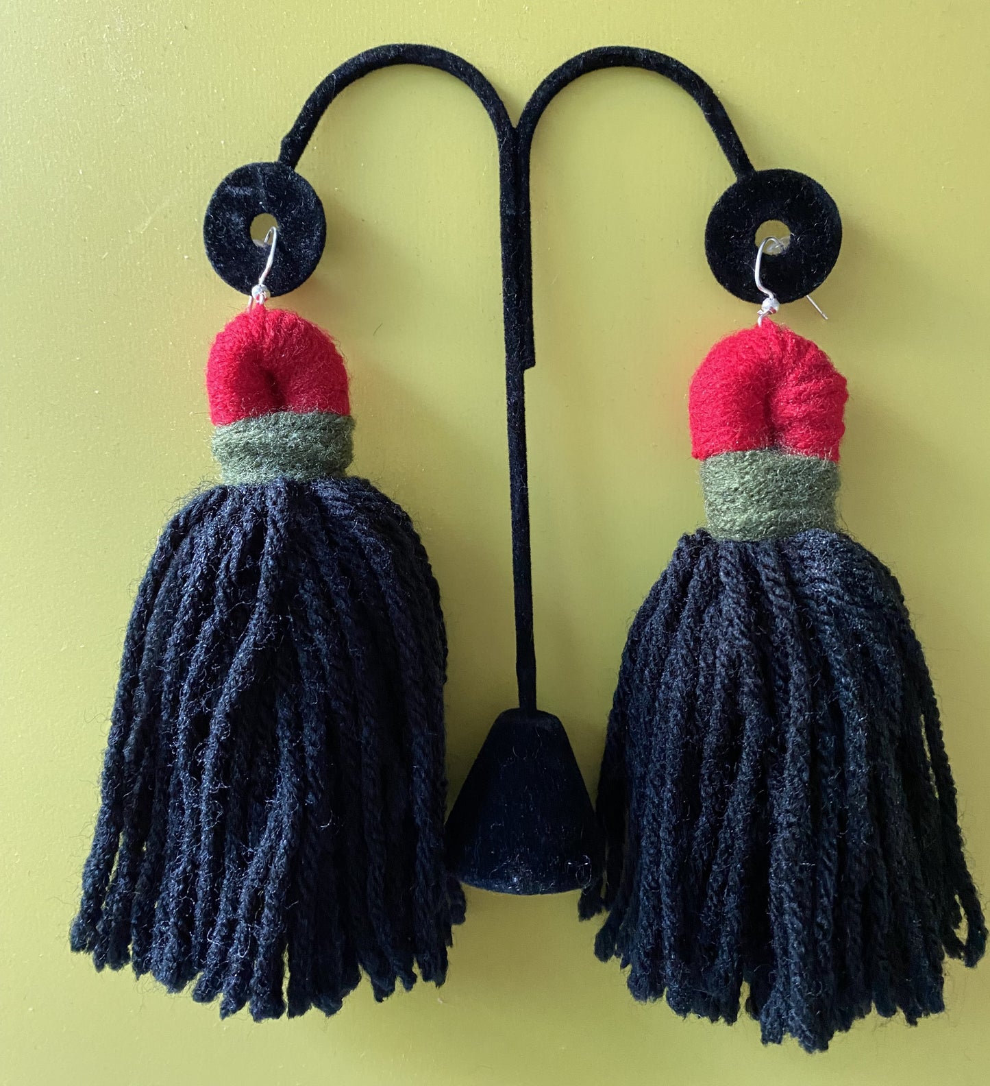 Juneteenth Yarn Tassel Earrings