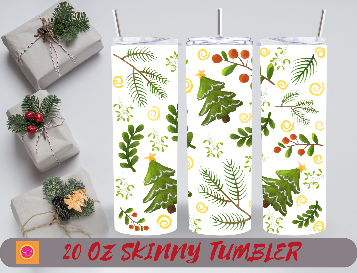 Festive Christmas 20 oz Tumblers