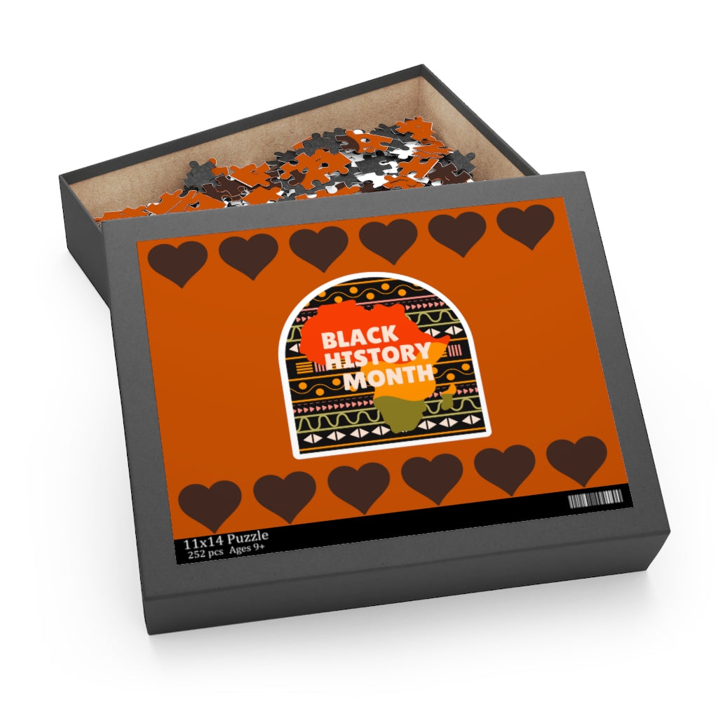 Black History Month (Brown Hearts) Puzzle (120, 252, 500-Piece)
