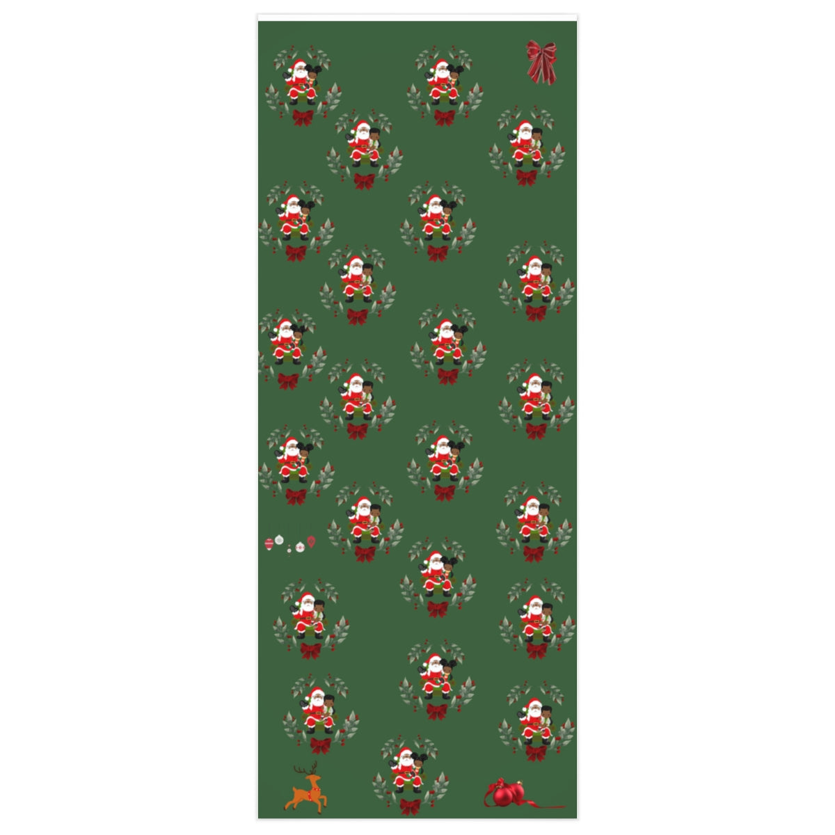 Sitting on Santa's Lap (dark green background) - Wrapping Paper