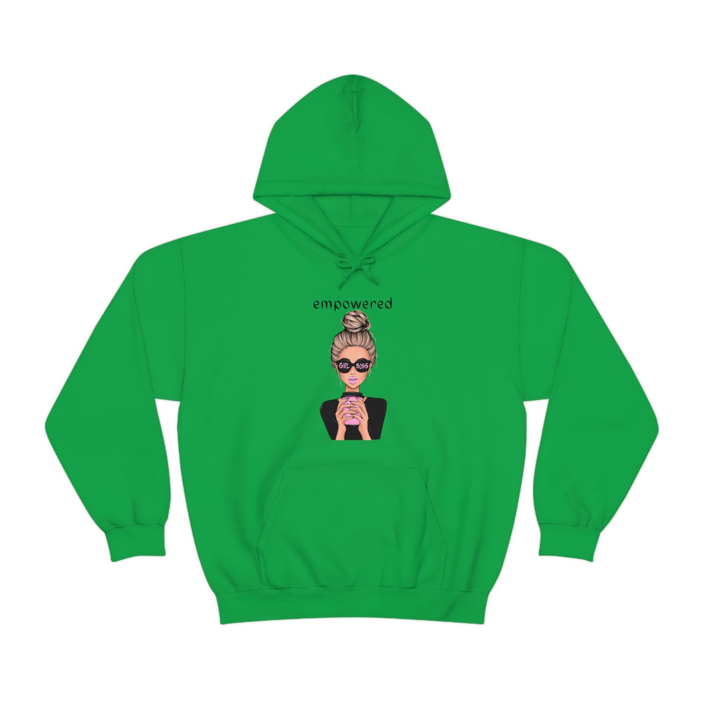 Empowered Girl (Caucasian with blond hair) Boss Hooded Sweatshirt