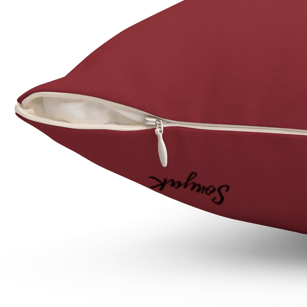 Mauve Spun Polyester Square Pillow