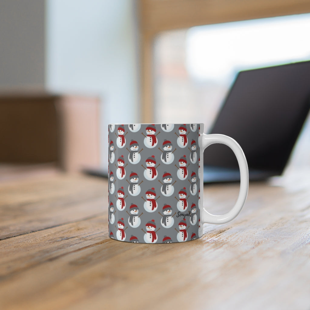 Red Scarf Snowmen Mug