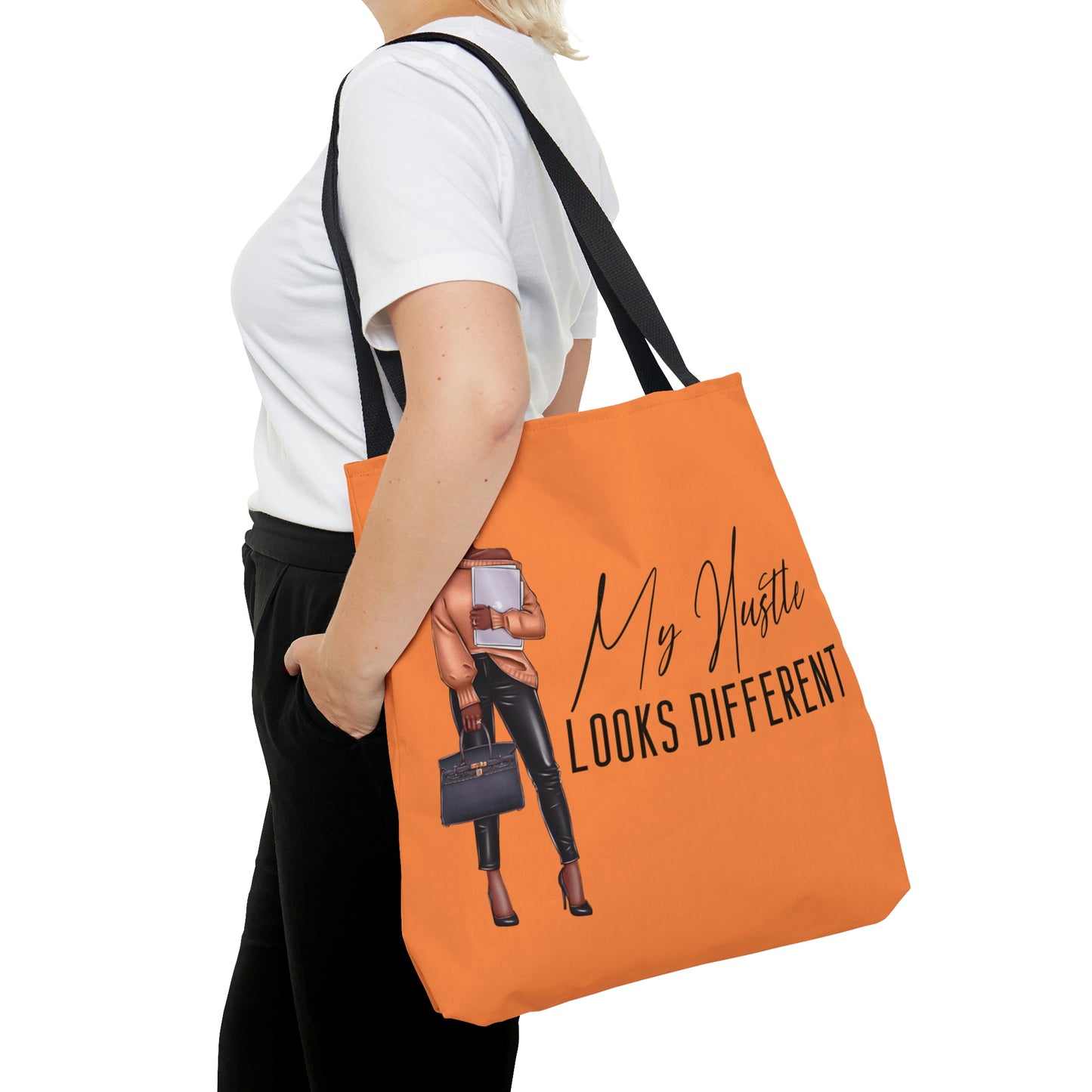 My Hustle Looks Different (Peach and African American) Tote Bag