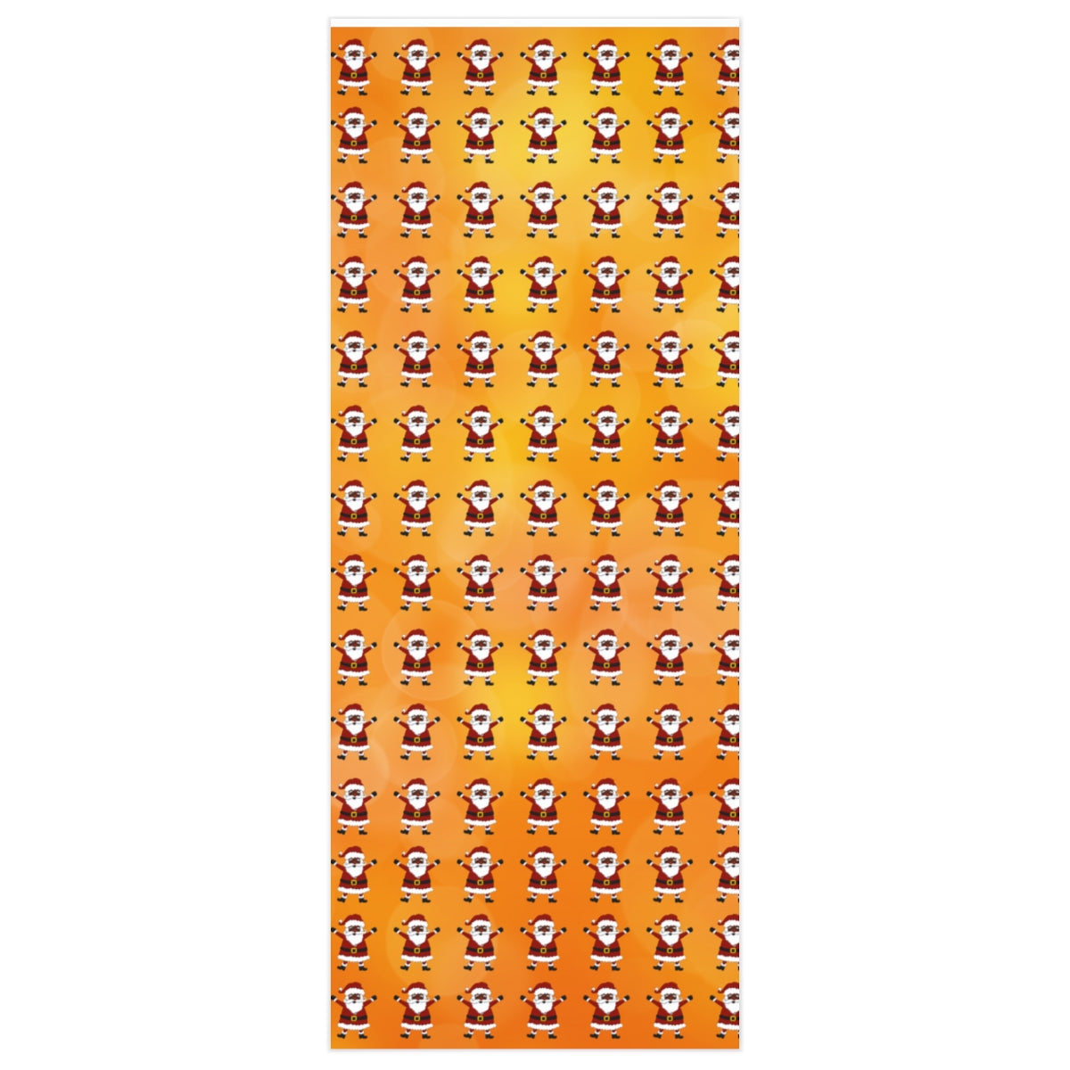 Black Santa Orange Background - Wrapping Paper