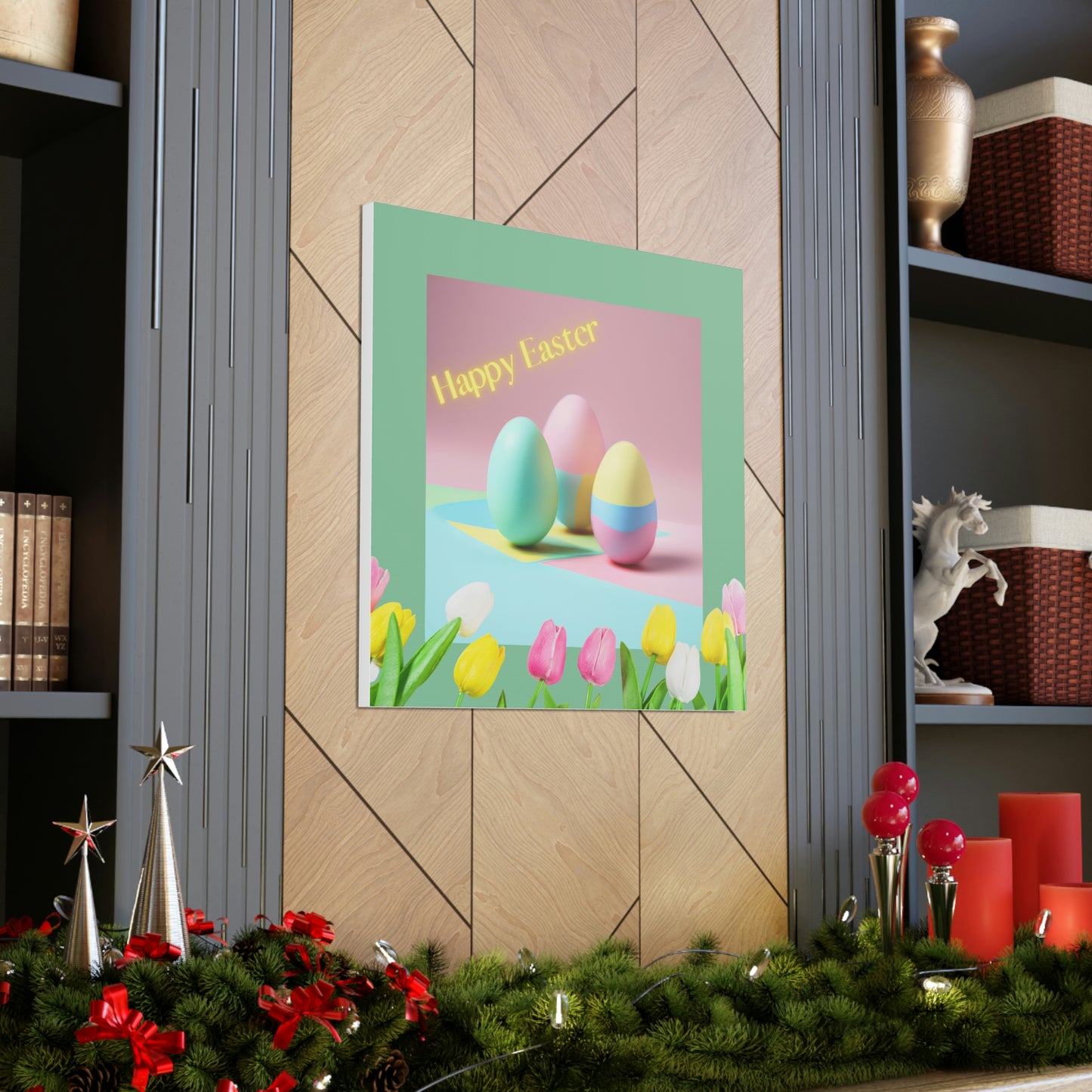Happy Easter - Eggs and Tulips
