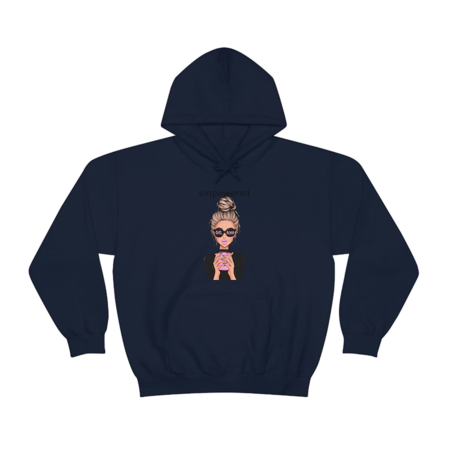 Empowered Girl (Caucasian with blond hair) Boss Hooded Sweatshirt