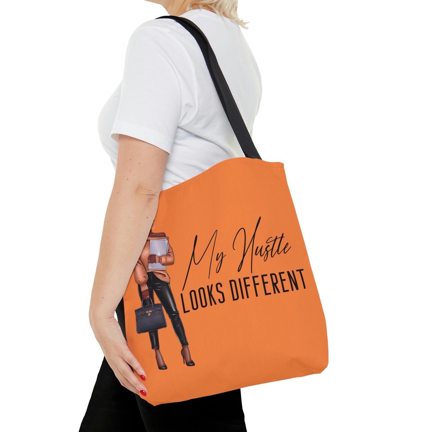 My Hustle Looks Different (Peach and African American) Tote Bag