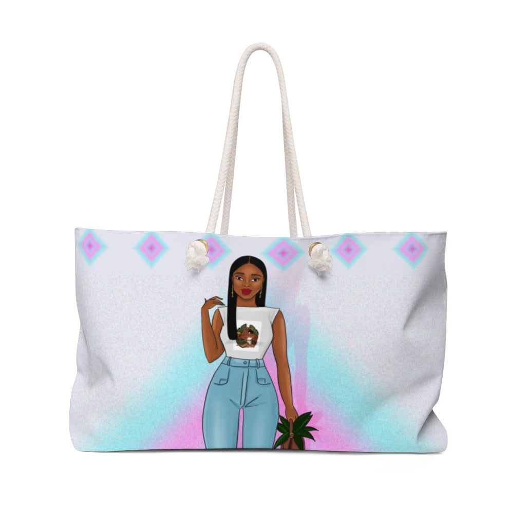Pink and Blue Diamond Girl Weekender Bag