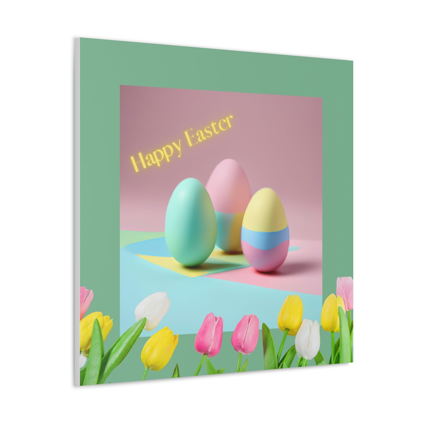 Happy Easter - Eggs and Tulips