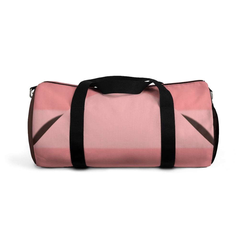 Pink and Brown Duffel Bag