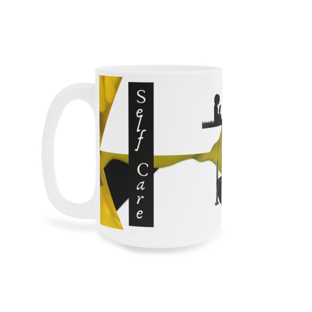 Self-Care (Yellow and Black) Ceramic Mugs (11oz / 15oz)