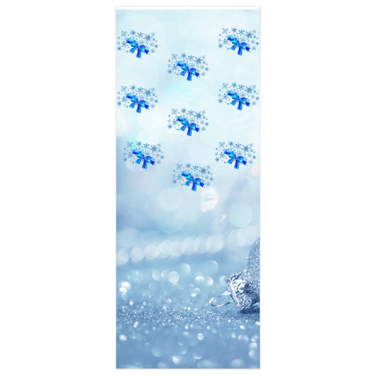 Blue Snow and Blue Bows - Wrapping Paper