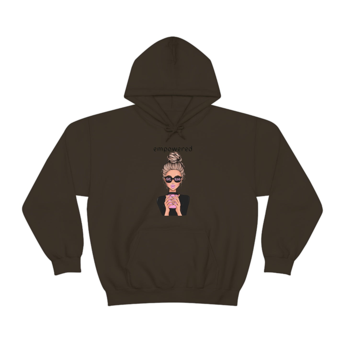 Empowered Girl (Caucasian with blond hair) Boss Hooded Sweatshirt