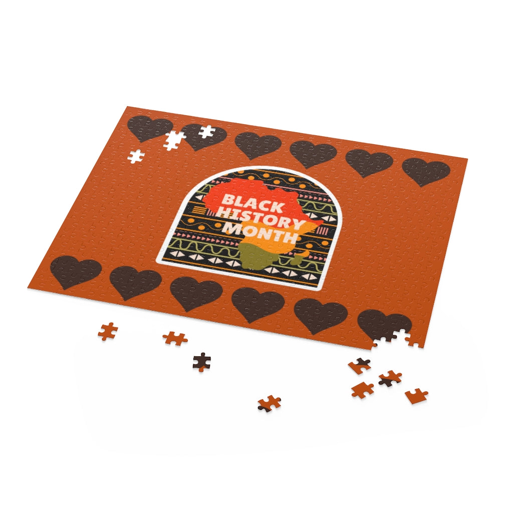 Black History Month (Brown Hearts) Puzzle (120, 252, 500-Piece)