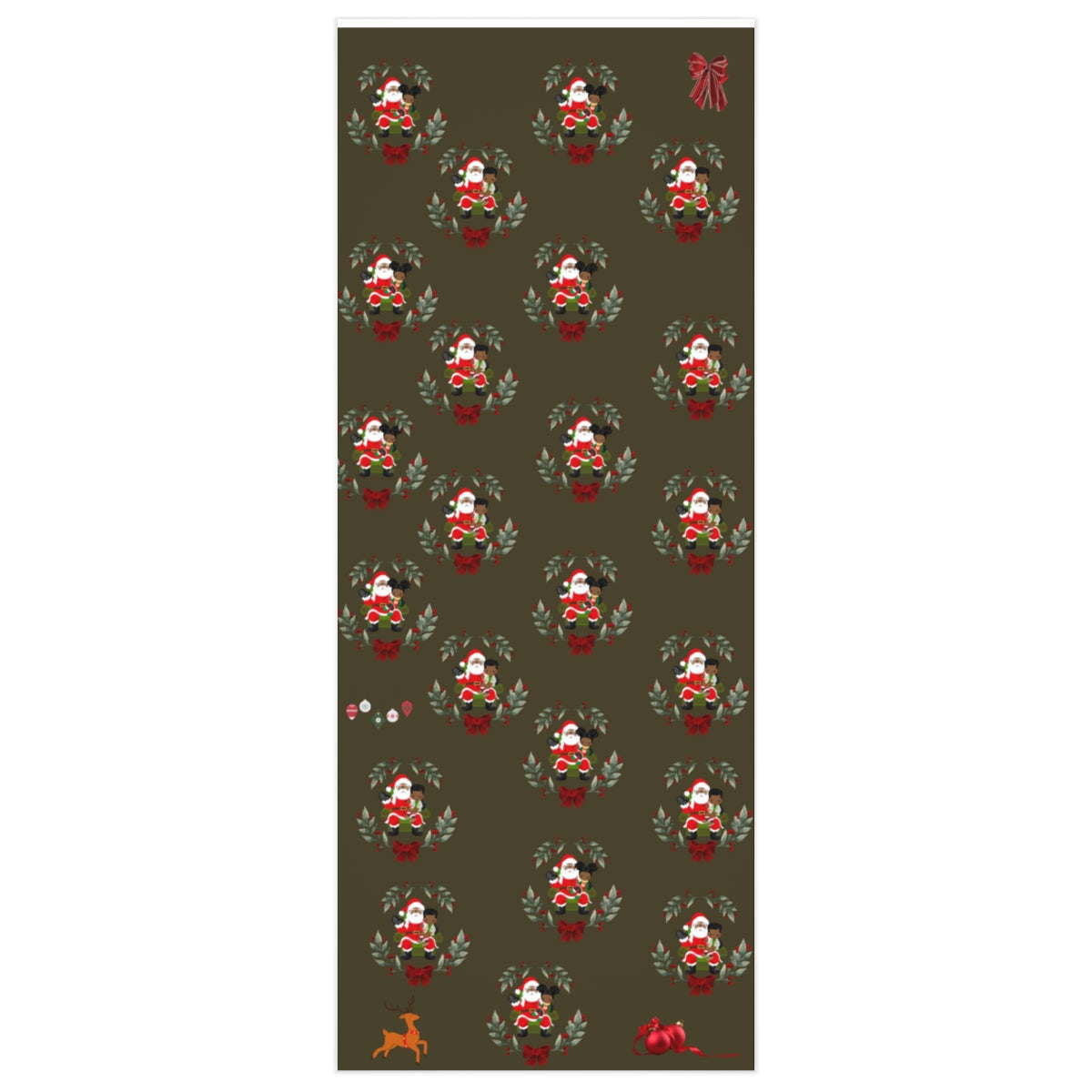 Sitting on Santa's Lap (brown background) - Wrapping Paper