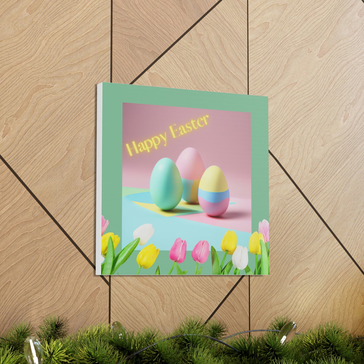Happy Easter - Eggs and Tulips