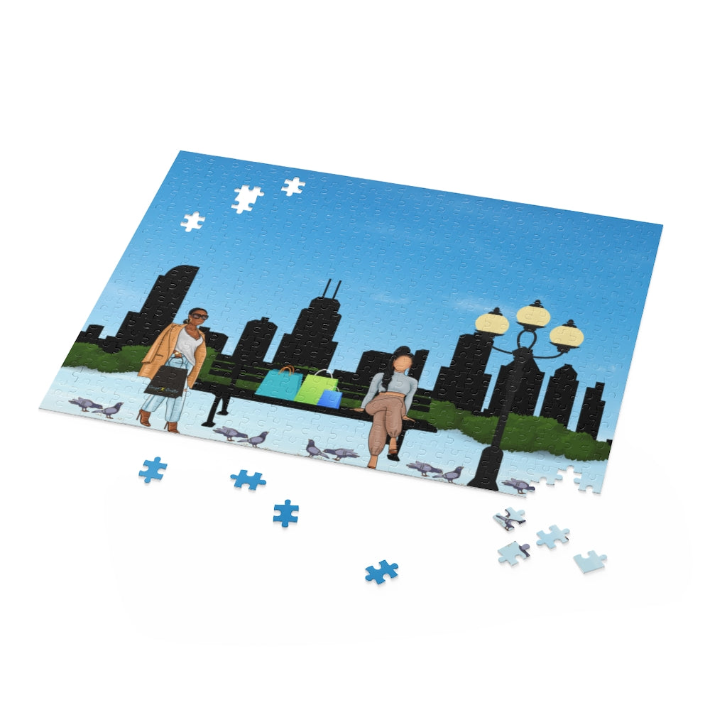 Shopping and Chillin' Chicago Skyline Puzzle (120, 252, 500-Piece)