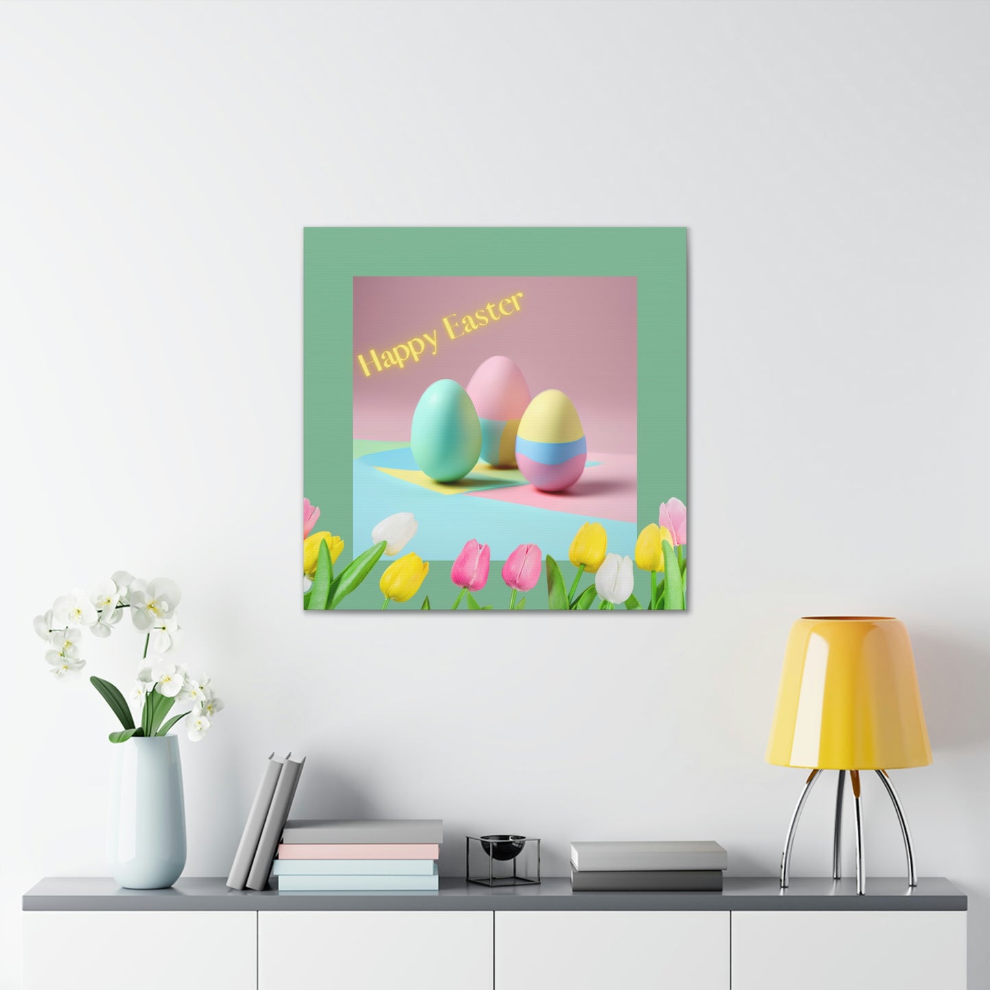 Happy Easter - Eggs and Tulips