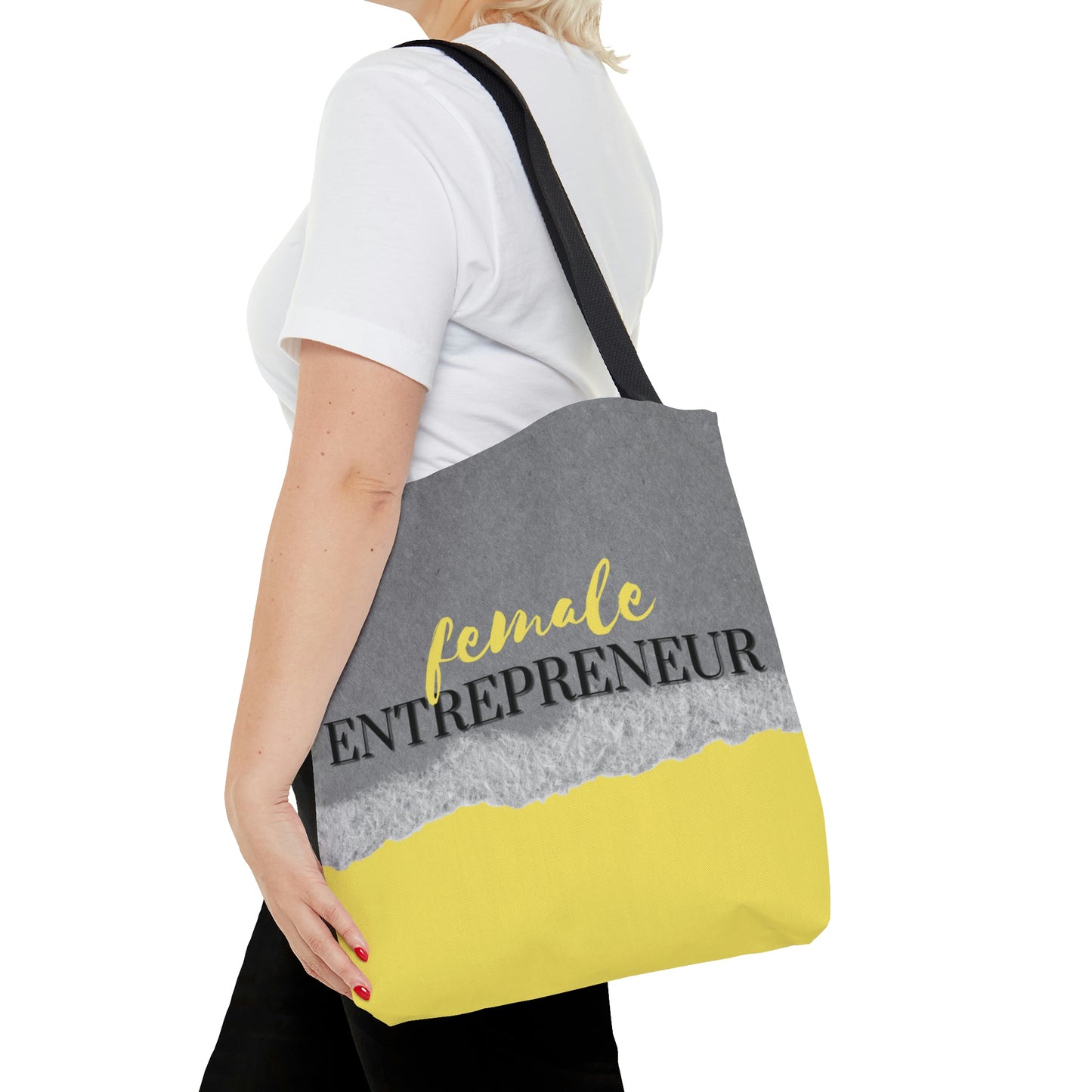 Female Entrepreneur (Yellow and Gray) Tote Bag