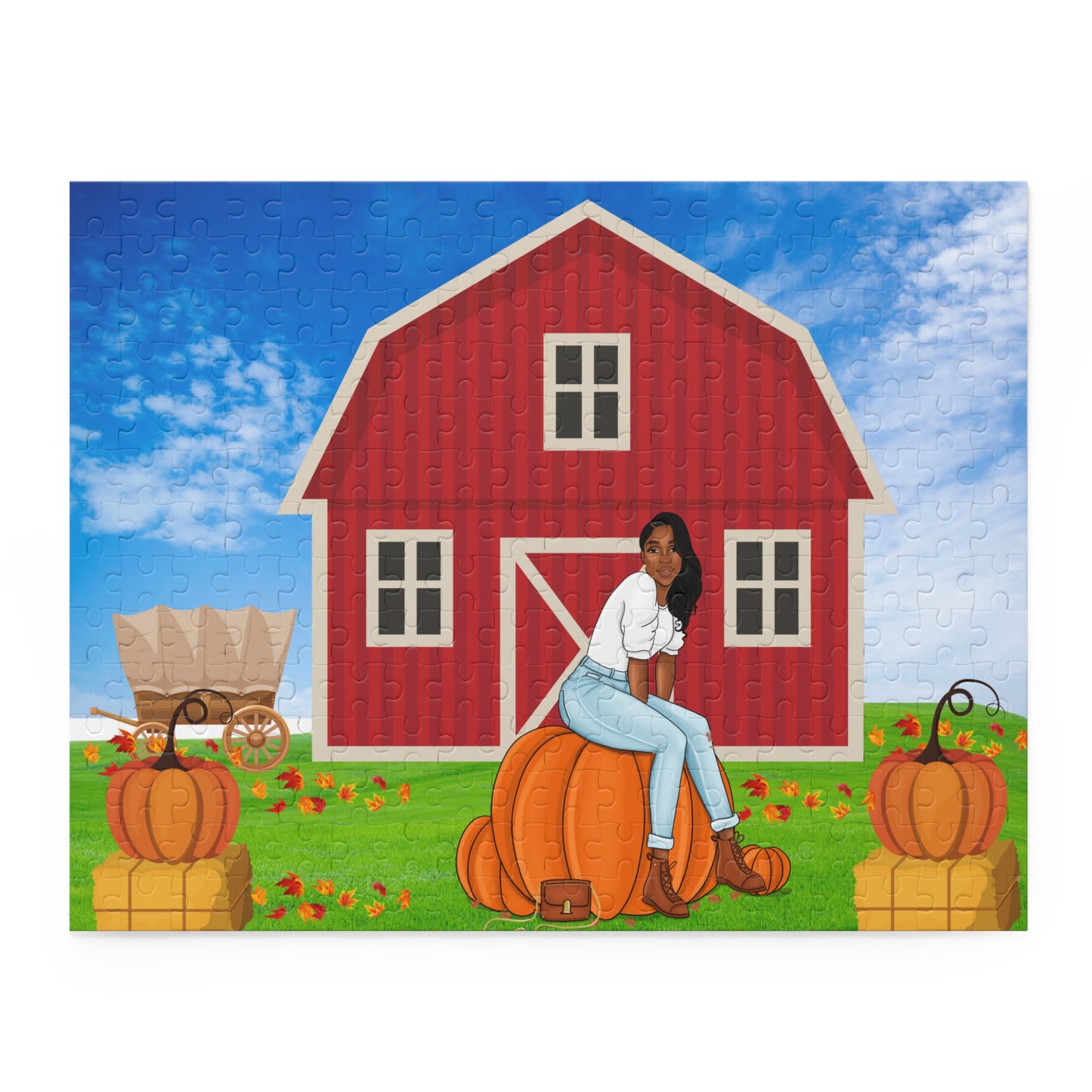 Sitting With The Pumpkins Puzzle 4 (120, 252, 500-Piece)