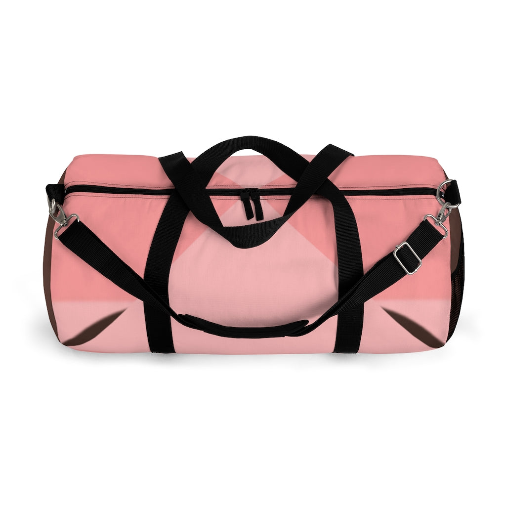 Pink and Brown Duffel Bag