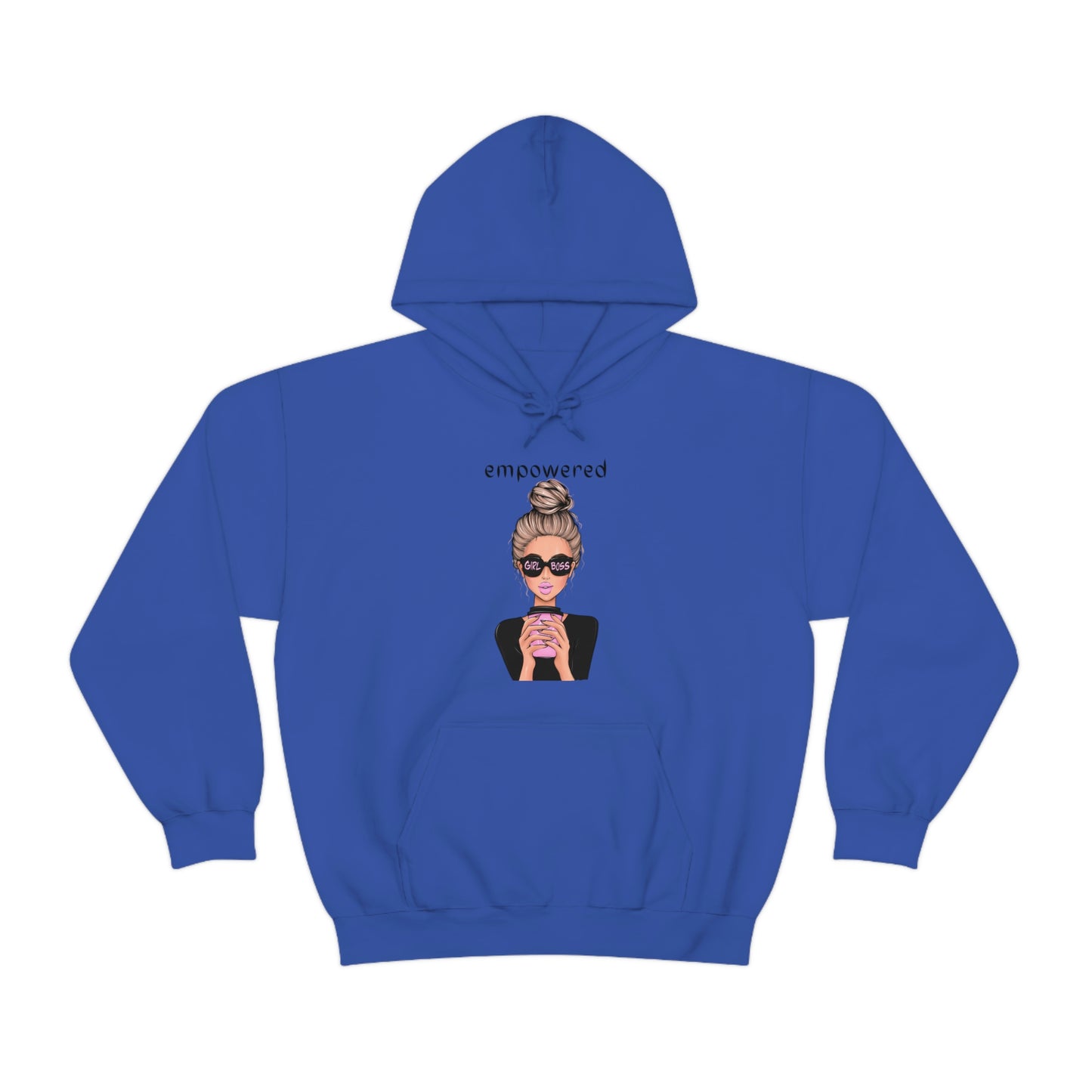 Empowered Girl (Caucasian with blond hair) Boss Hooded Sweatshirt