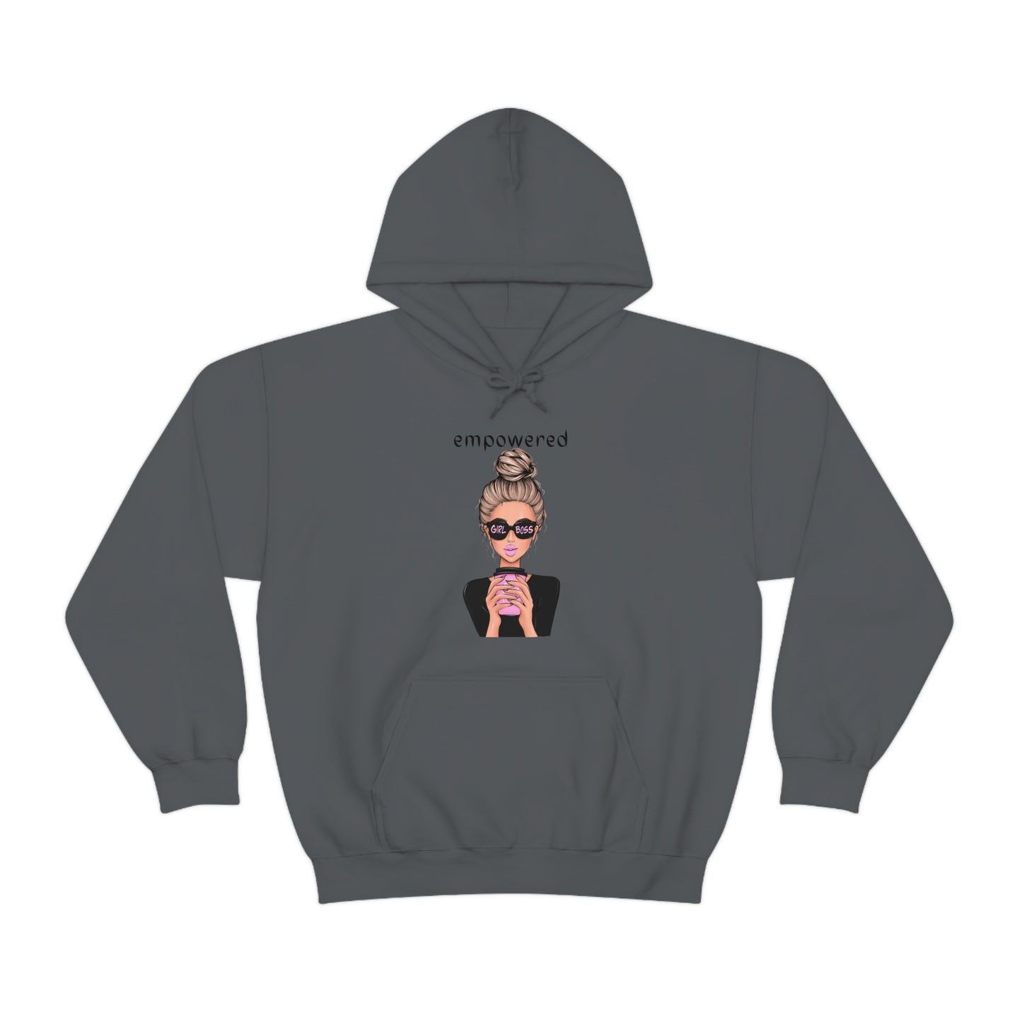 Empowered Girl (Caucasian with blond hair) Boss Hooded Sweatshirt