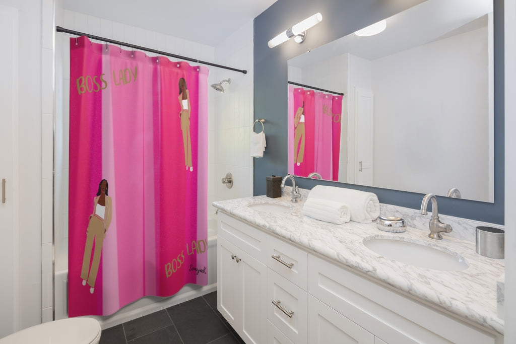 Pink Boss Lady Shower Curtain
