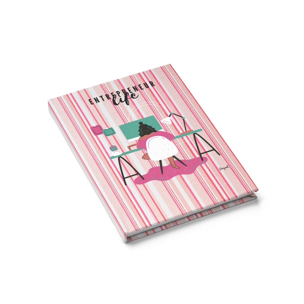 Entrepreneur Life (Hardcover/Pink Stripes) Journal - Ruled Line