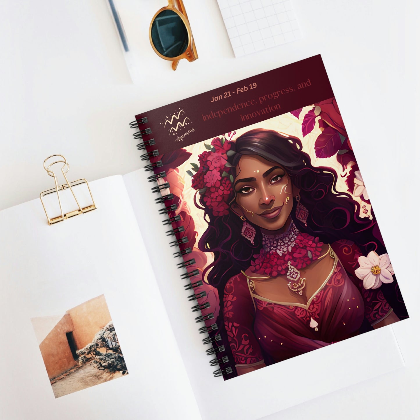 Astrology Collection (Aquarius) - Middle Eastern and Indian Culture Journal - Ruled Line