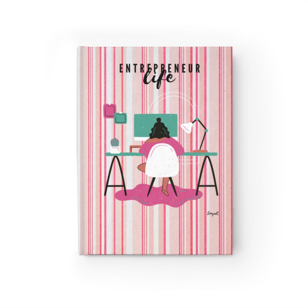 Entrepreneur Life (Hardcover/Pink Stripes) Journal - Ruled Line