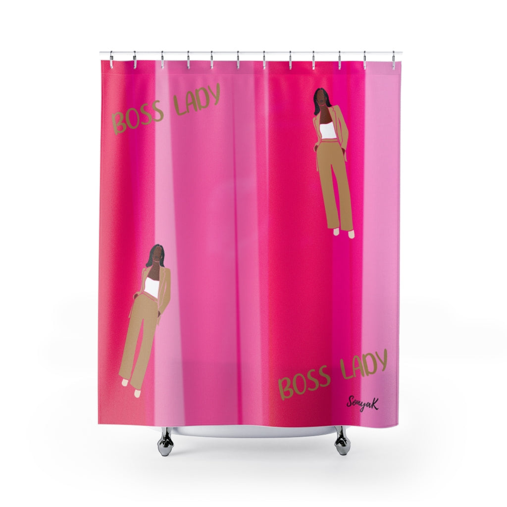Pink Boss Lady Shower Curtain