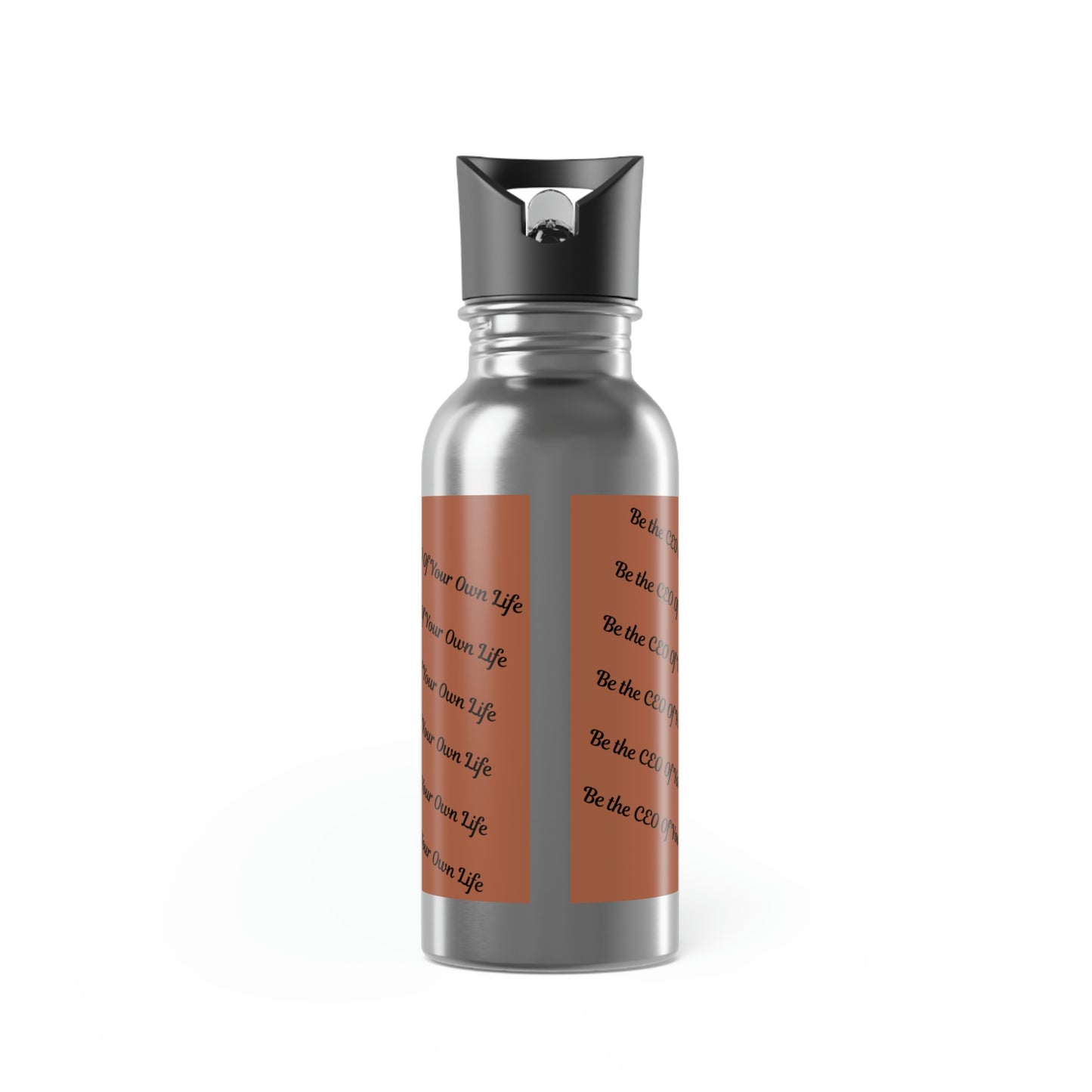 Be The CEO Of Your Own Life (African American) - Stainless Steel Water Bottle With Straw, 20oz