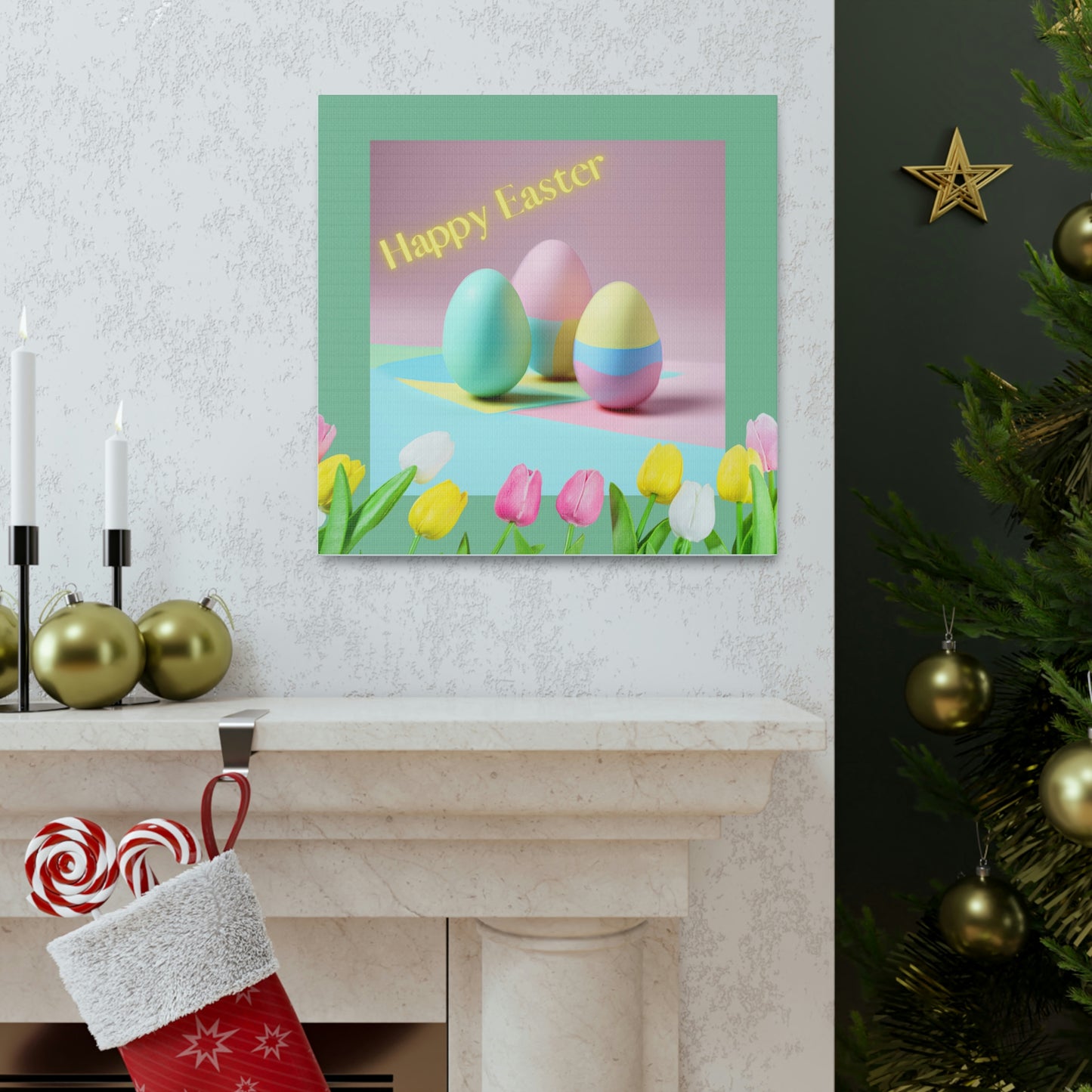 Happy Easter - Eggs and Tulips