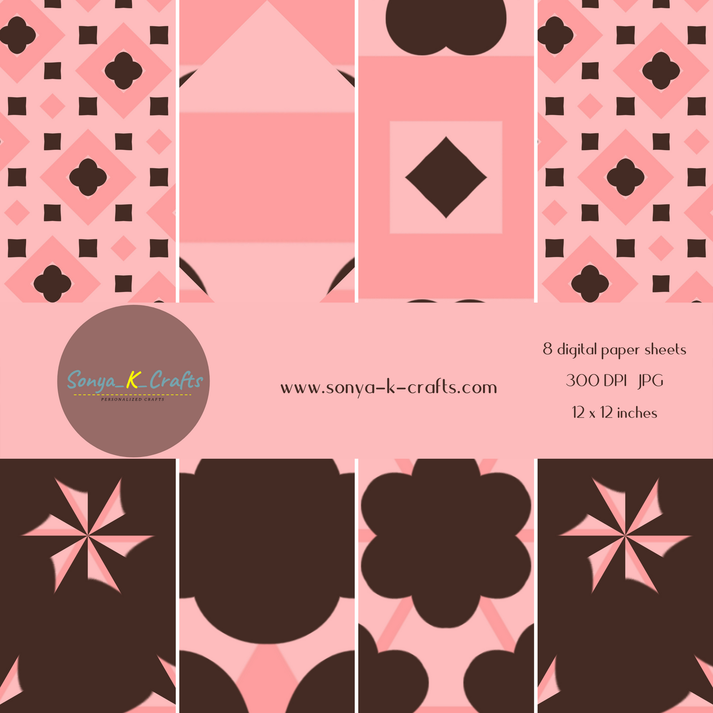 Pinks and browns digital paper