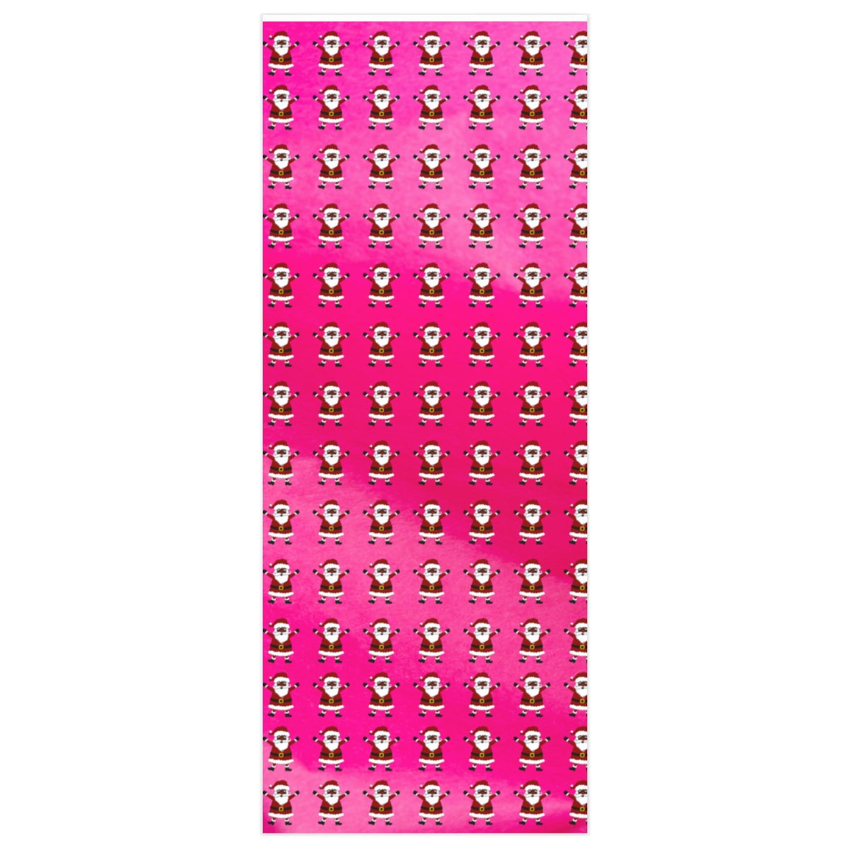 Black Santa Fuschia Background - Wrapping Paper