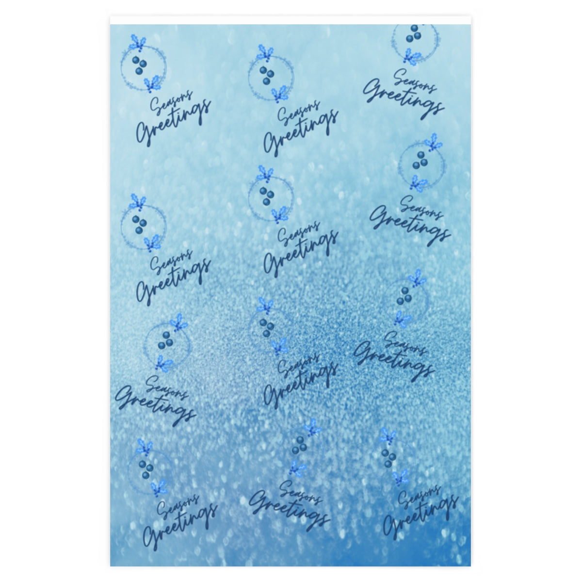 Blue Seasons Greetings - Wrapping Paper